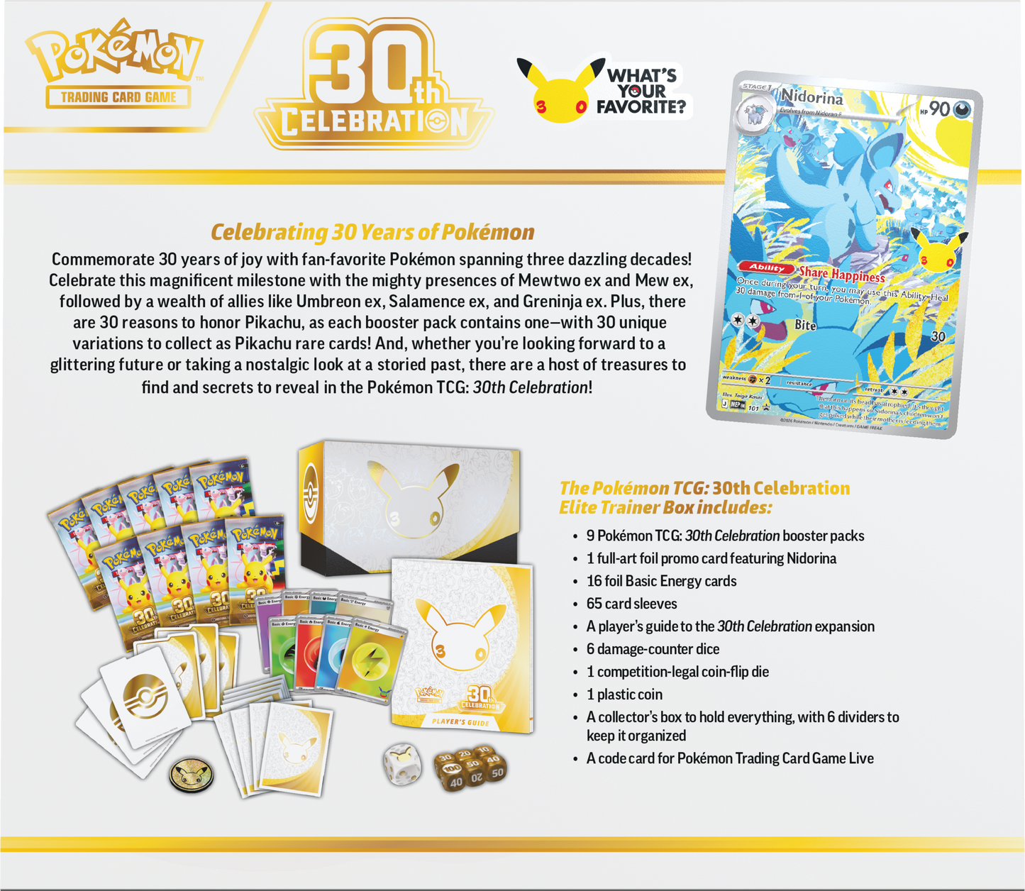 Pokémon 30th Celebration - Elite Trainer Box - Pokémon TCG