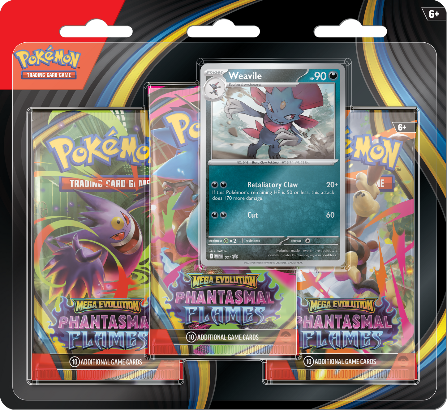 Pokémon Mega Evolution - Phantasmal Flames - Weavile 3 Pack Blister - Pokémon TCG