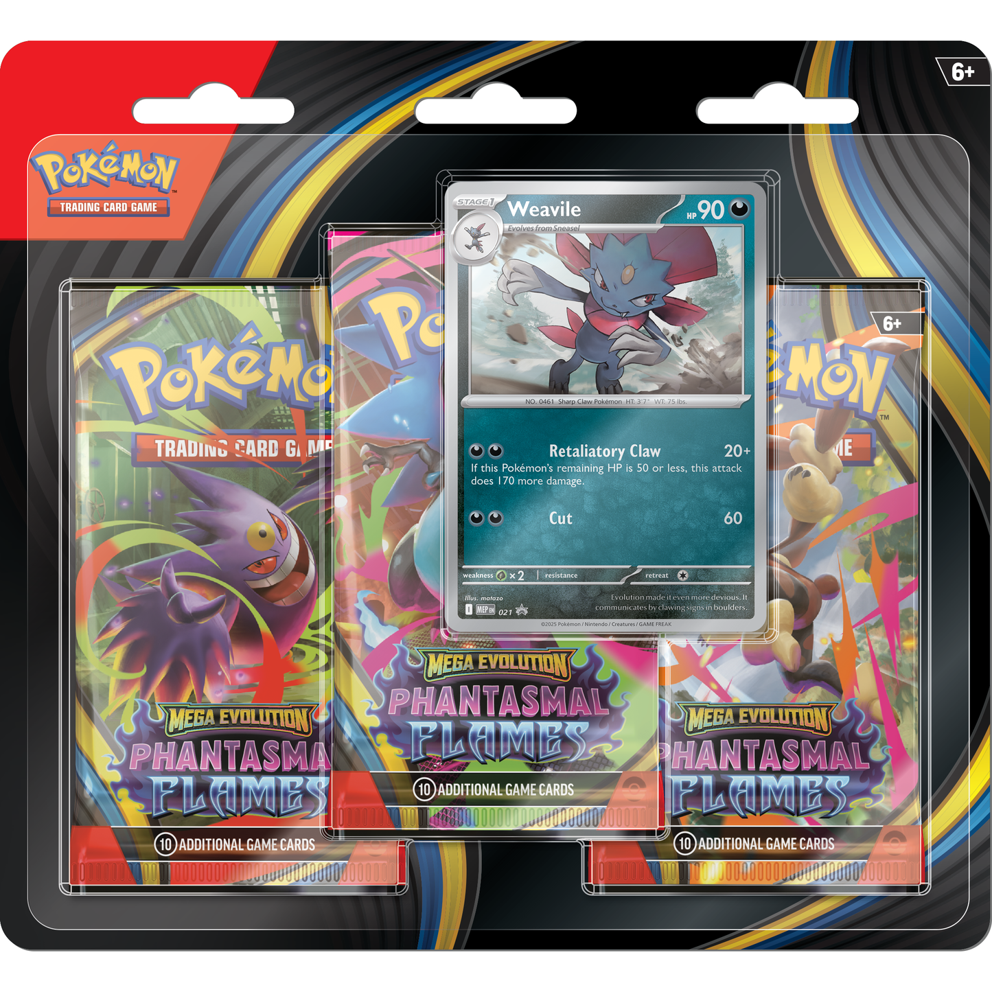 Pokémon Mega Evolution - Phantasmal Flames - Weavile 3 Pack Blister - Pokémon TCG