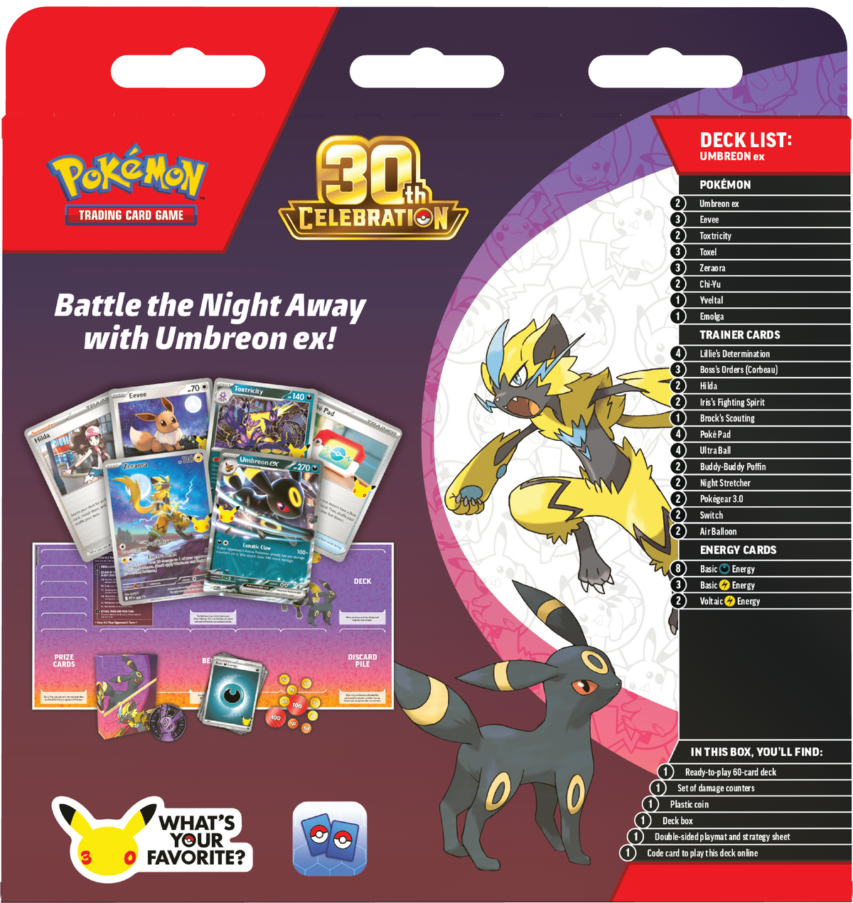 Pokémon 30th Celebration - Battle Deck - Umbreon Ex - Back - Pokémon TCG - CollGamers