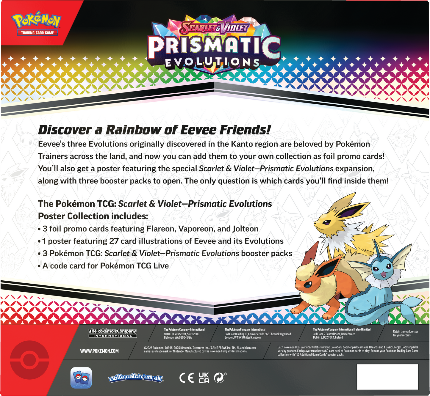 Pokemon Scarlet & Violet - Prismatic Evolution - Poster Collection - Pokémon TCG (back) - CollGamers