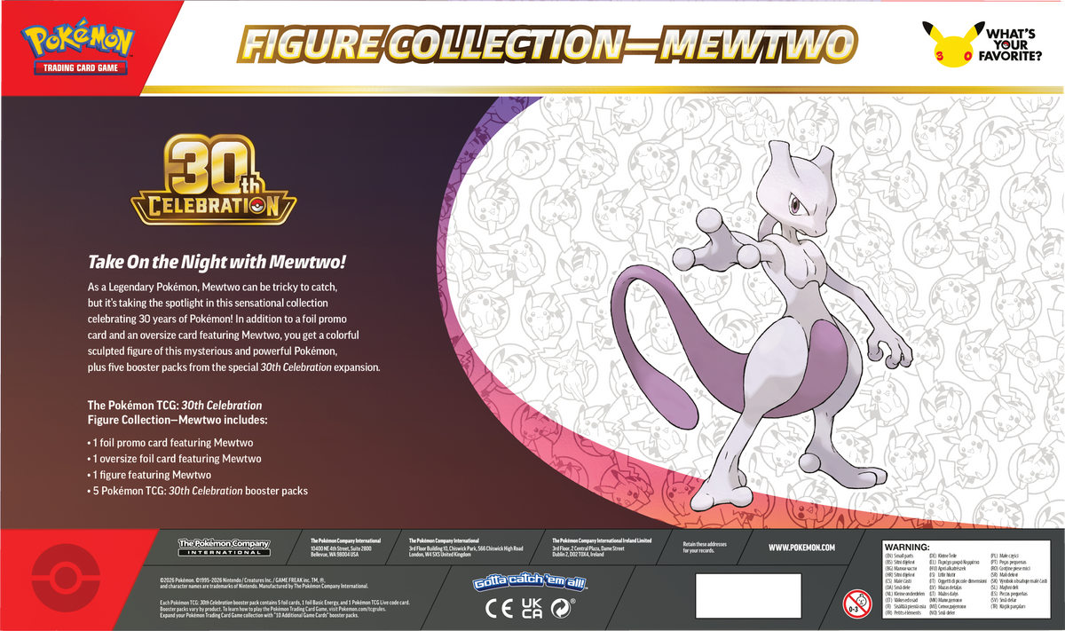 Pokémon 30th Celebration - Figure Collection - Mewtwo - Pokémon TCG - Back - CollGamers
