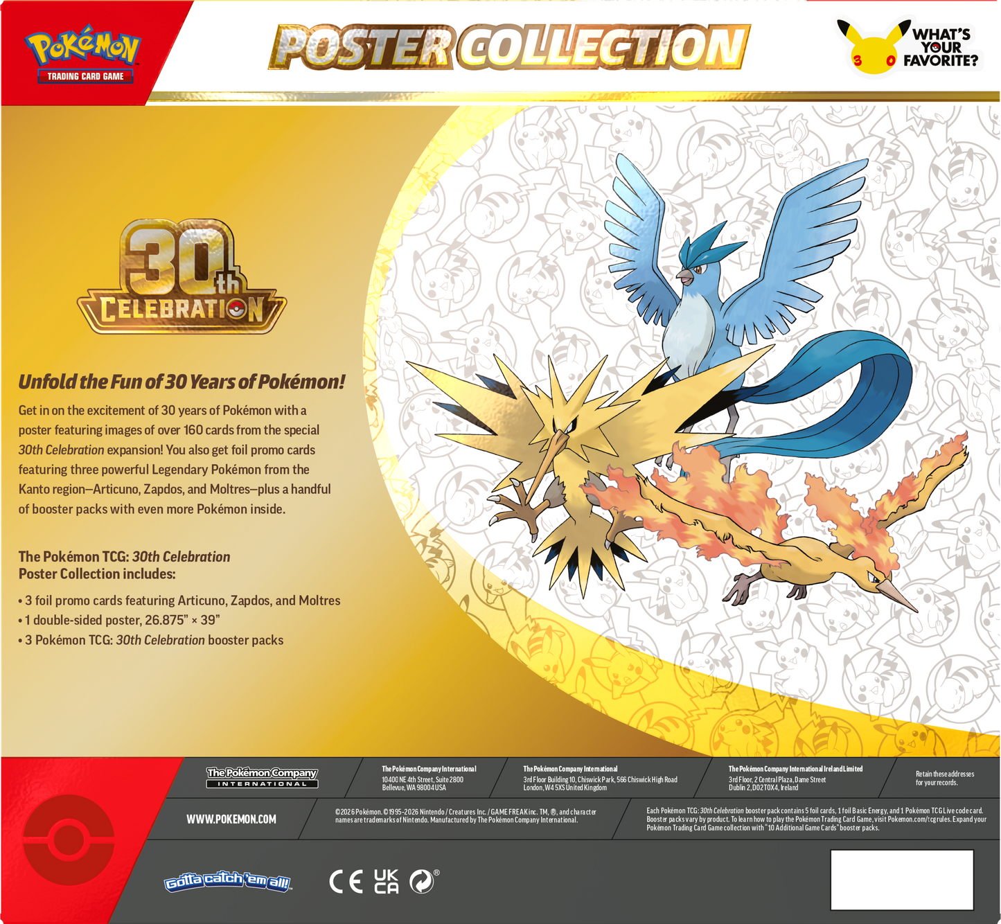 Pokémon 30th Celebration - Poster Collection - Pokémon TCG - Back - CollGamers