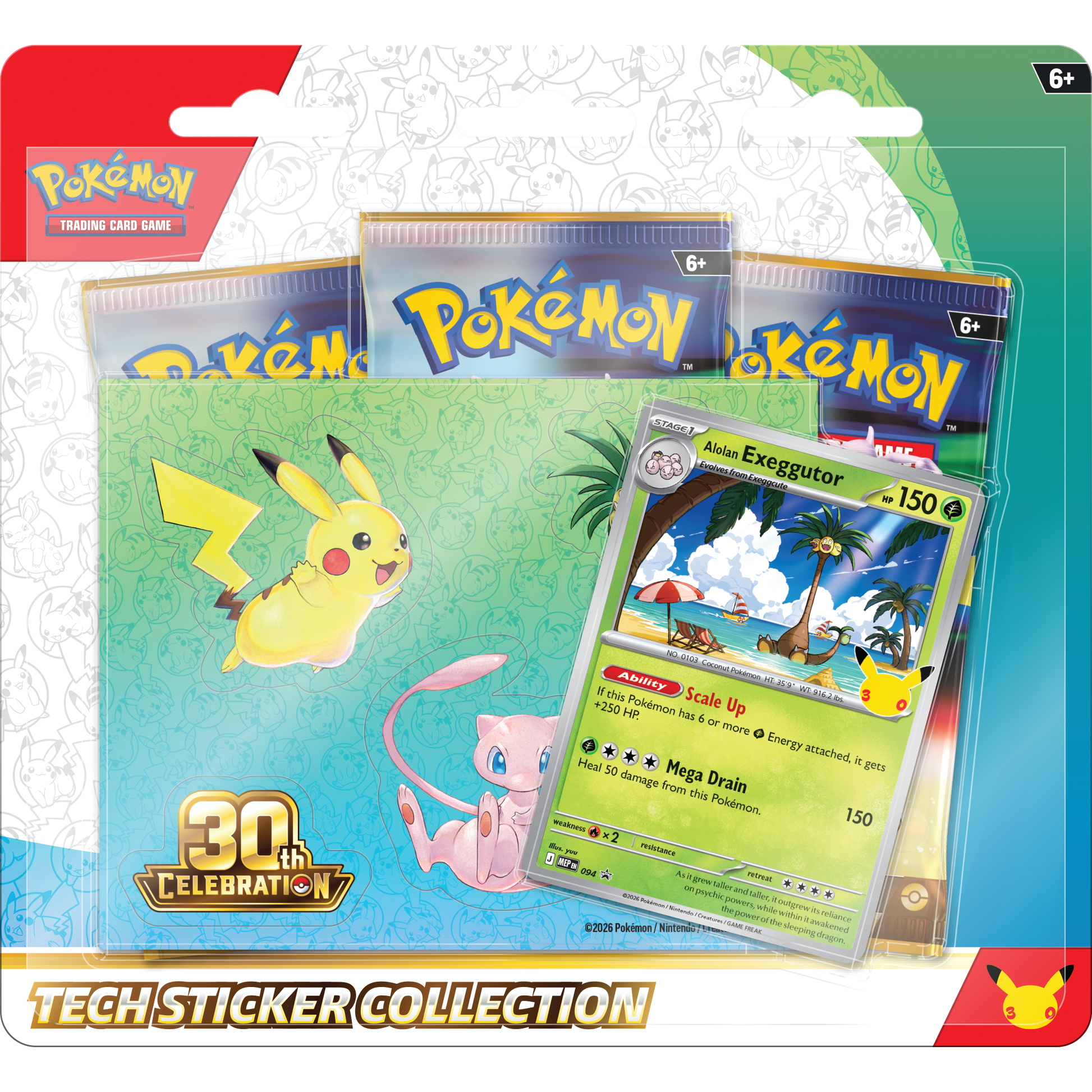 Pokemon30thCelebration-TechStickerCollection-AlolanExeggutor-PokemonTCG - GollGamers