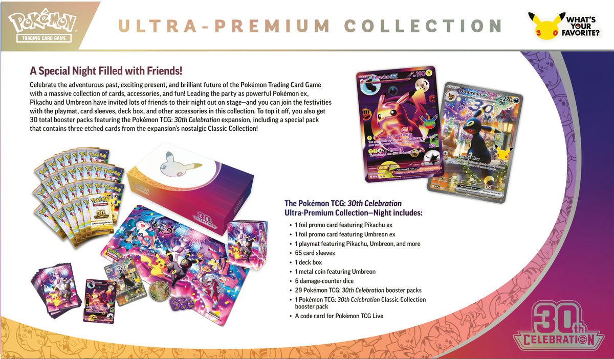 Pokémon 30th Celebration - Ultra Premium Collection - Umbreon - Pokémon TCG - Back - CollGamers