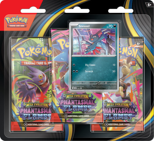 Pokémon Mega Evolution - Phantasmal Flames - Sneasel 3 Pack Blister - Pokémon TCG - CollGamers