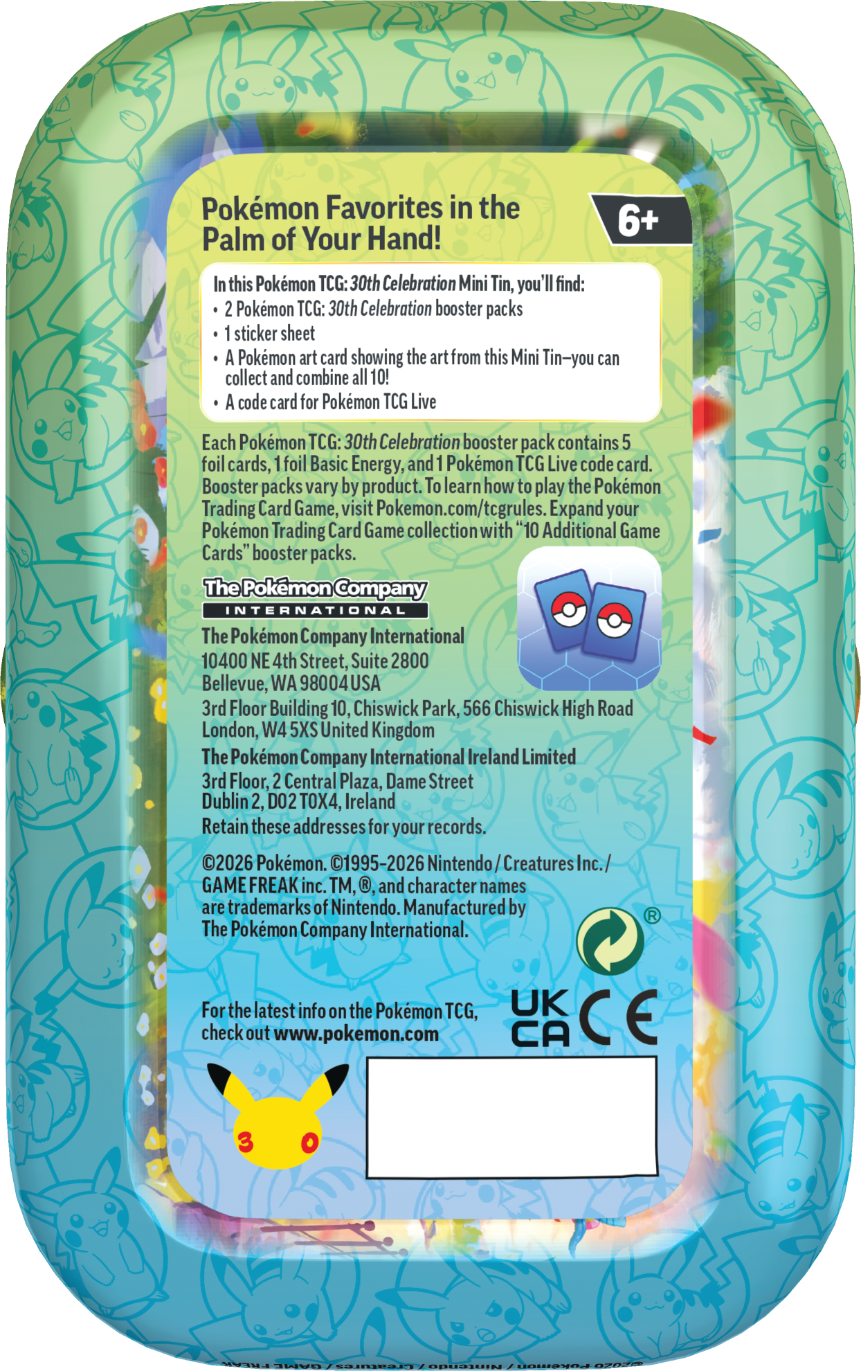 Pokémon 30th Celebration - Mini Tin - (Random Assorti) -  Pokémon TCG